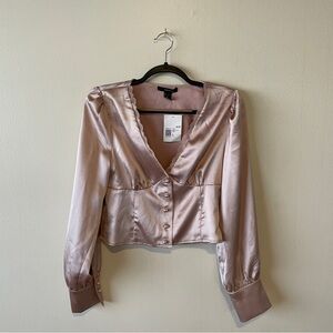 Forever 21 Satin Blouse - Light Pink